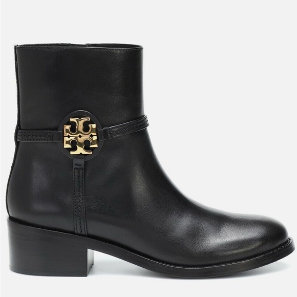 TORY BURCH Miller Black Calfskin Ankle Bootie US9. Perfect condition $398 retail - Picture 3 of 16